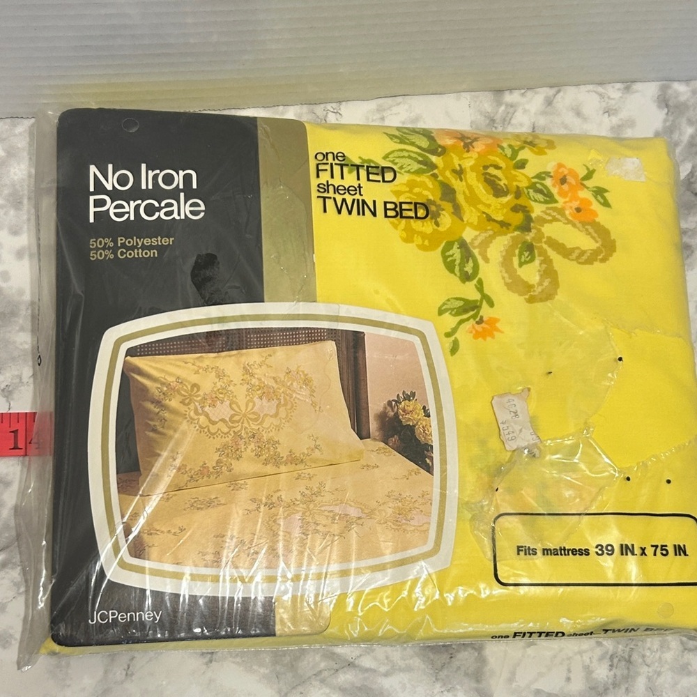 VintageYellow Floral Twin Fitted Sheet